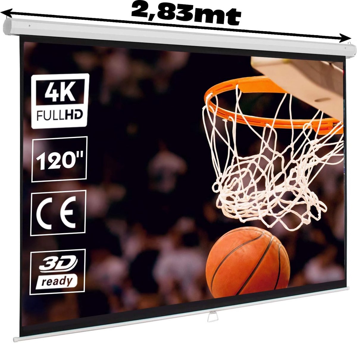 Luxscreen - Handmatig projectiescherm - 120 inch formaat 16:9