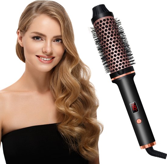 Magic Brush 3 in 1 Krulborstel - Keramische Warmteborstel - Ronde borstel 40MM -Thermal Brush Met LCD Scherm - Stijlborstel - Volume & Krullen - Haarborstel