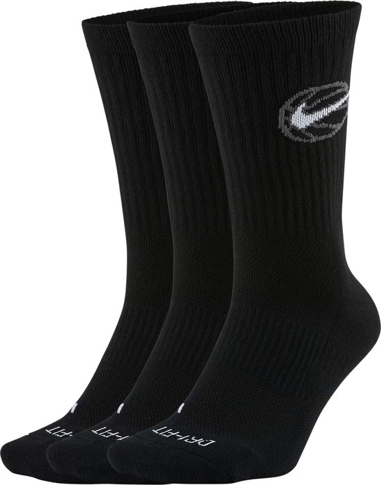 Chaussettes Nike Everyday Crew Basketball 3 paires - Zwart | Taille : L (UE 42/46)
