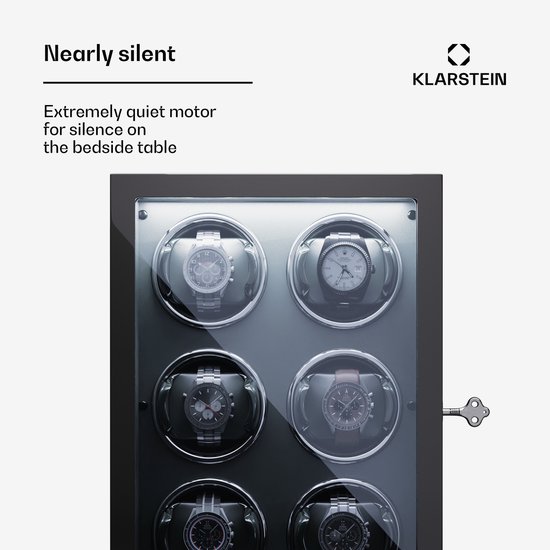 KLARSTEIN Opwinder voor automatische horloges, automatische horloge-opwinder voor 4 horloges, met deur van acryl, blauwe led, horlogeopwinder met 4 TPJ- instellingen KLARSTEIN Opwinder voor automatische horloges, automatische horloge-opwinder voor 4 horloges, met deur van acryl, blauwe led, horlogeopwinder met 4 TPJ- instellingen
