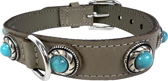 Sazzz Halsband Hond Adventure Stone Classic Leer Taupe