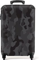 NoBoringSuitcases.com® - Koffer camouflage grijs - Trolley - 55x35x25