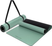 Premium yogamat STUDIO | extra grote yogamat antislip van ECO PU & natuurlijk rubber | innovatieve en krasbestendige anti-slipcoating | 2-in-1 yoga-riem | sportmat | 185 x 68 x 0,4 cm