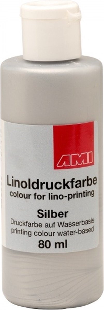 Linodrukverf 80 ml zilver