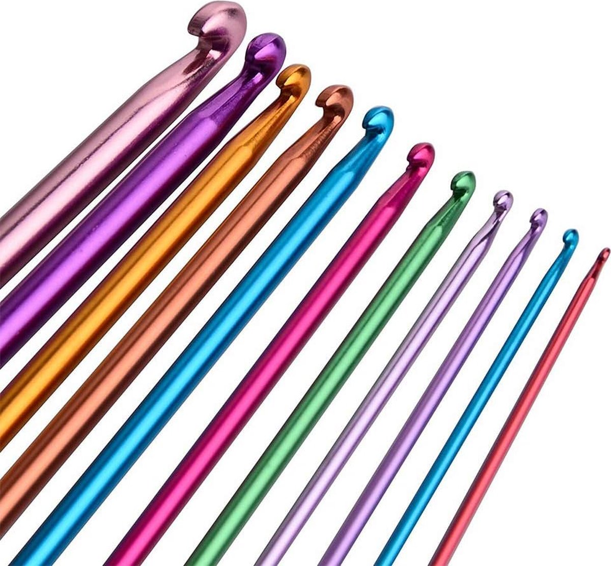 Haak haken Set 11 Grootte van aluminium Tunesische Afghaanse breinaald Set met opbergtas Inclusief vergrendeling steek Makers grote ogen stompen naalden meetlint voor beginners thuisgebruik