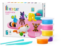 foto van Hey Clay • Fluffy, Pluizige Huisvriendjes • 15 Cans Air Dry Clay • Boetseerklei