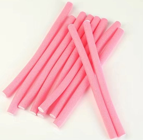 Foto: Haarkrullers 10 stuks assorti papillotten soft foam assorti paars rose of blauw softsticks curlers haarrollers