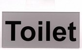 WC toilet Deurbordje tekst Toilet - helder acrylaat - 60 mm x 130 mm - Bevestiging 3M plakstrip - Promessa-Design.