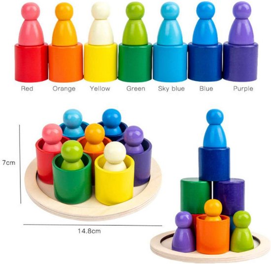 Narges® | Montessori Sorteer Speelgoed | RegenboogPoppen | EducatiefSpeelgoed | Regenboog Speelgoed | Leren en Spelen in 1