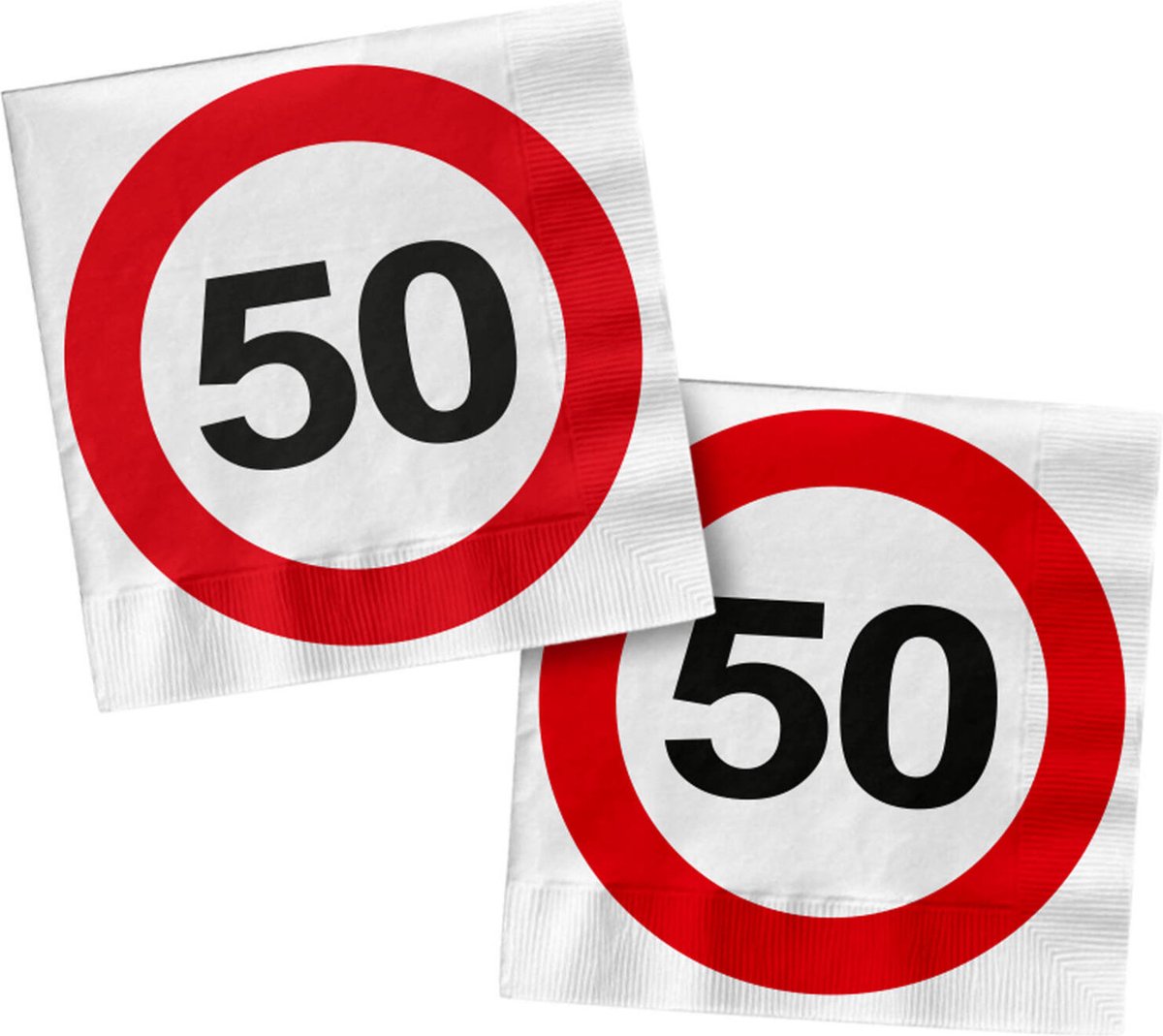 Folat - Servetten - Verkeersbord 50 - 20 stuks - 33 x 33 cm