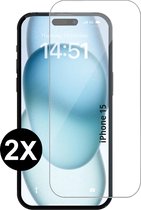 Geschikt voor iPhone 15 / iPhone 15 Pro Screenprotector Tempered Gehard beschermglas - 2 stuks screen protector