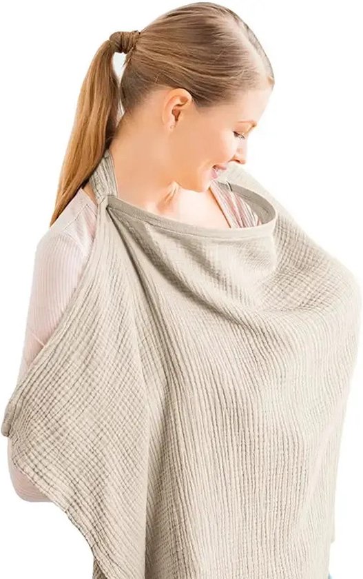 Borstvoedingsdoek - Hydrofiele Borstvoedingsdoek - Voedingsdoek - Afschermdoek - Taupe