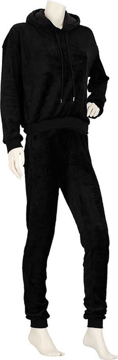 Apollo Huispak Dames Effen Zwart Fleece - Loungewear