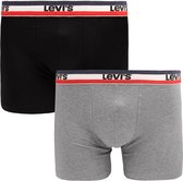 Levi's - Brief Boxershorts 2-Pack Zwart Grijs - Heren - Maat L - Body-fit