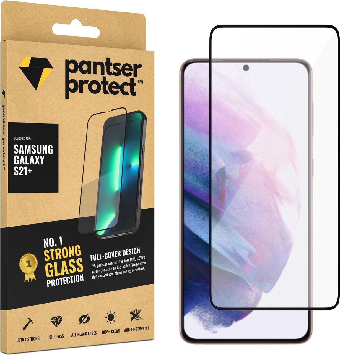 Pantser Protect™ Glass Screenprotector Geschikt voor Samsung Galaxy S21+ / S21 Plus - Case Friendly - Premium Pantserglas - Glazen Screen Protector