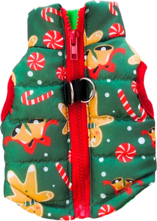 Kerst Bodywarmer Hond & Kat - Maat L - Winter - Honden Kerstpakje Groen - Kerstpak voor Honden en Katten - Honden Verkleed Kostuums - Kerstkostuum - Hondenkleding