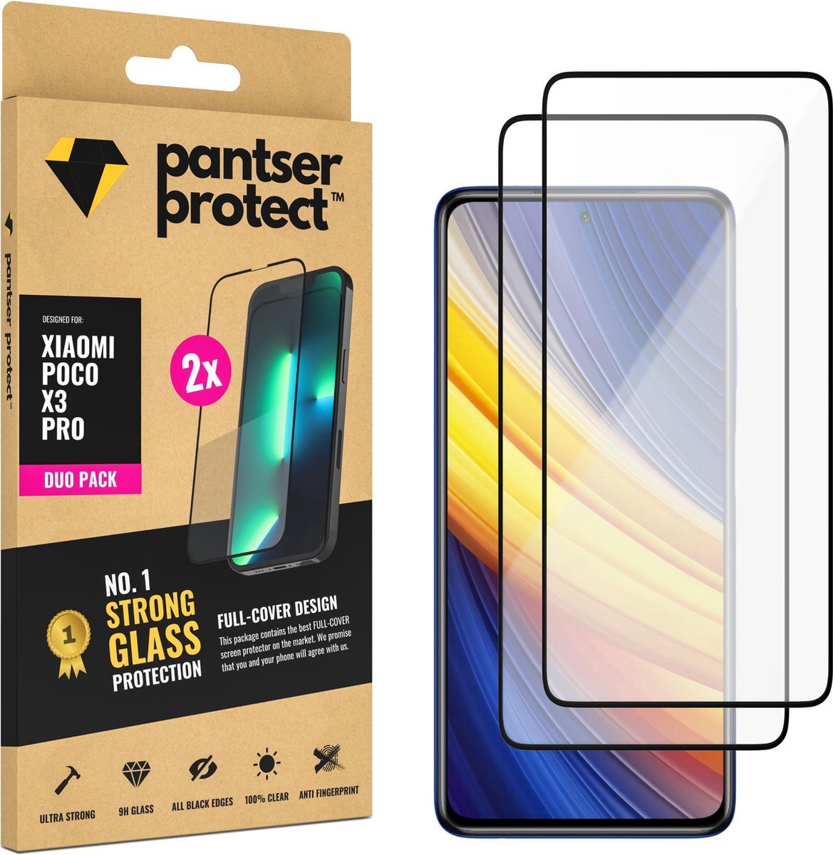 DUO-PACK - 2x Pantser Protect™ Glass Screenprotector Geschikt voor Xiaomi Poco X3 Pro - Case Friendly - Premium Pantserglas - Glazen Screen Protector