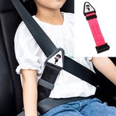 Tendeur de ceinture pour Enfants Rose - Protecteur de ceinture contre les coupures dans le cou - Clip de ceinture Ajusteur de ceinture Rallonge de ceinture - Pince de ceinture pour Enfants