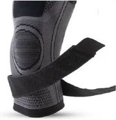 Inuk Kniebrace zwart XXL - knieband  met straps - Chk de maattabel !  S-3XL - comfortabele en stevige steun voor lopen en sporten