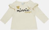 Disney Minnie Mouse Baby Shirt - Lange Mouw - Off White/Goud - Maat 68 (Tot 6 Maanden)
