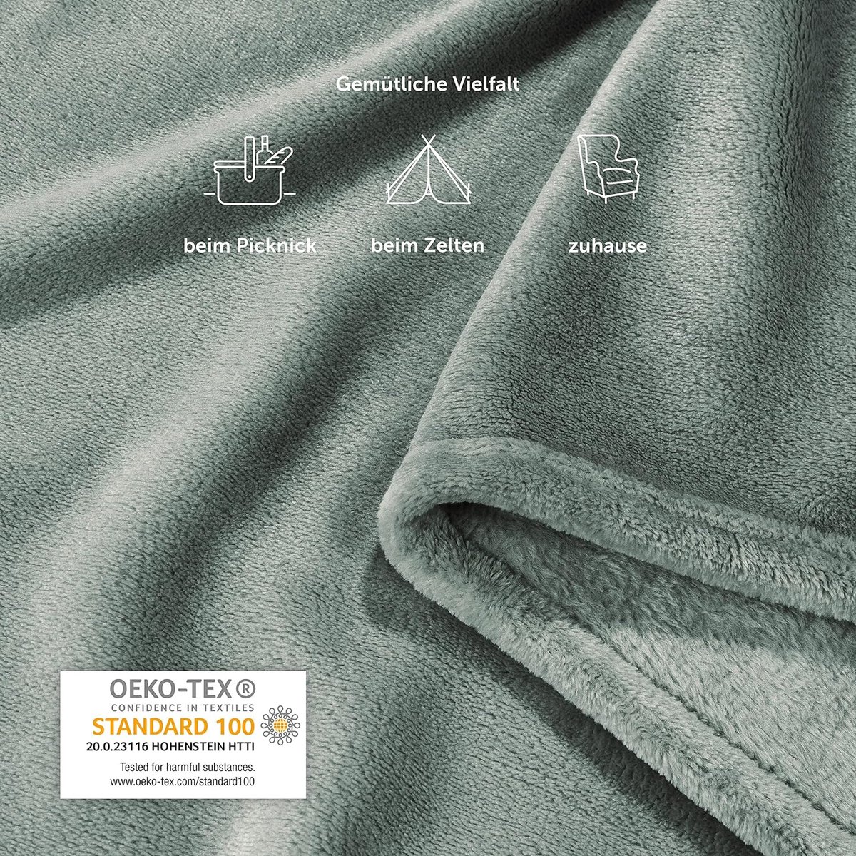 Unbranded fleece deken hoogwaardige deken zachte deken microvezeldeken als bankhoes sprei plaid of woonkamerdeken 150 x 200 cm Zomergroen
