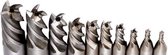 Set de fraisage de tour CNC 10 pièces - en acier HSS - Set de Embouts - Fraises en bout à 4 Flûtes pour le travail des métaux - Différents diamètres - Outils durables et précis - 1,5 à 10 mm