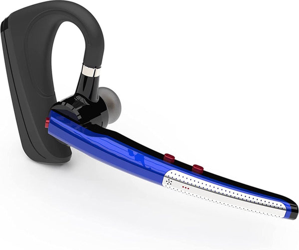 HonShoop Bluetooth-headset CVC8.0 dubbele microfoon Ruisonderdrukking, V5.0 Bluetooth-oortelefoon oordopjes 14 uur HD gesprekstijd Handsfree oortelefoon voor chauffeur Trucker Zakelijk kantoor (blauw)