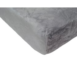 Zachtbeddengoed.nl - Hoeslaken - Matras - Topper - Velvet - Lits Jumeaux - 200x220 cm - Hoekhoogte tot 25 cm - Grijs - Laken - Zacht - Comfortabel - Kwalitatief - Beddengoed - Hoeslakens