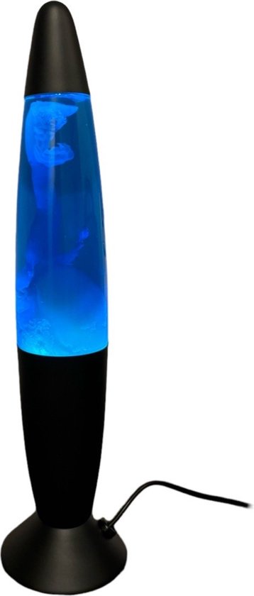 Led verlichting - Lavalamp - (donker) Blauw - Zwarte Basis - LED Verlichting - Sfeerverlichting - (35 x 8.5cm) Kadotip - Kerstmis