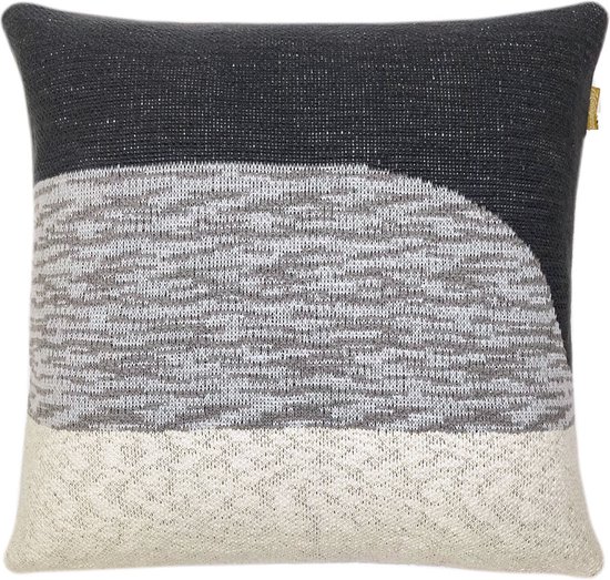 Sunset knitted cushion black