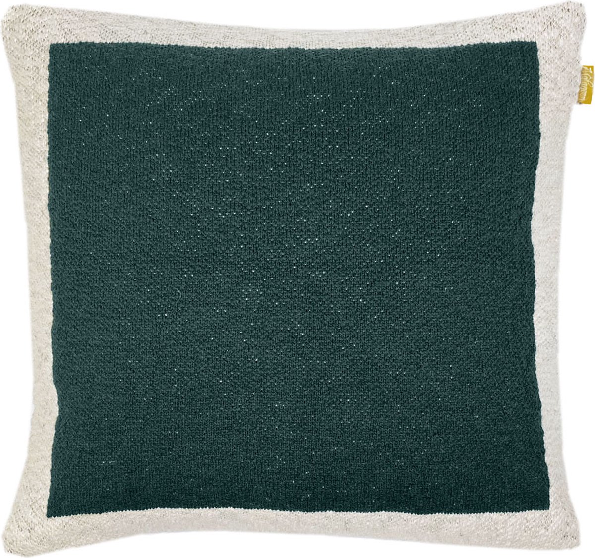 Solid knitted poster cushion green