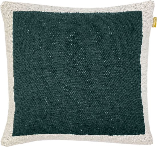 Solid knitted poster cushion green