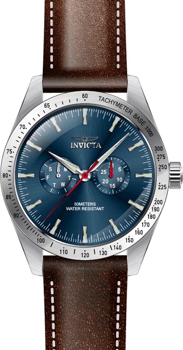 Invicta Specialty 45978 Heren Horloge - Waterdicht - Analoog - Quartz Uurwerk - Roestvrij Staal met blauwe Wijzerplaat - 44mm