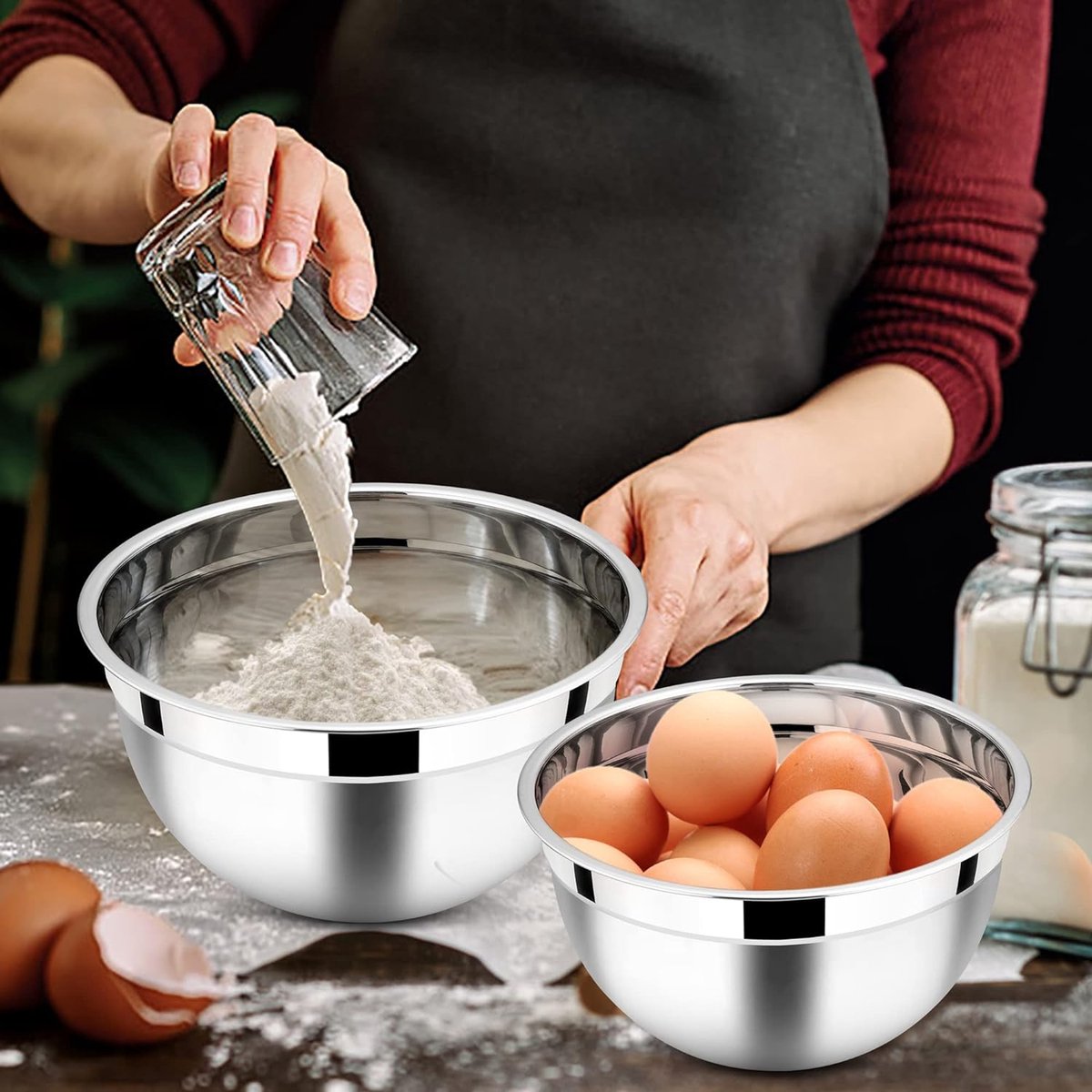 Set De 3 Bols à Mélanger Eva Solo Green Tools – Inox & Silicone (1.5L & 2.3L)
