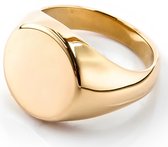 Zegelring Heren Goud kleurig - Staal - Ring Ringen - Cadeau voor Man - Mannen Cadeautjes