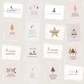 16x Nederlandse kerstkaarten (A6 formaat) - kerst kaarten om te versturen - kaartjes met tekst - luxe kerstkaarten - feestdagenkaarten - kerstkaart - wenskaarten - kerst