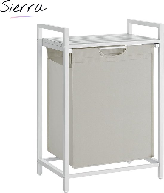 Wasmand 2 vakken, wasverzamelaar met kledingstang, wassorteerder met Wasmand 2 vakken, wasverzamelaar met kledingstang, wassorteerder met
