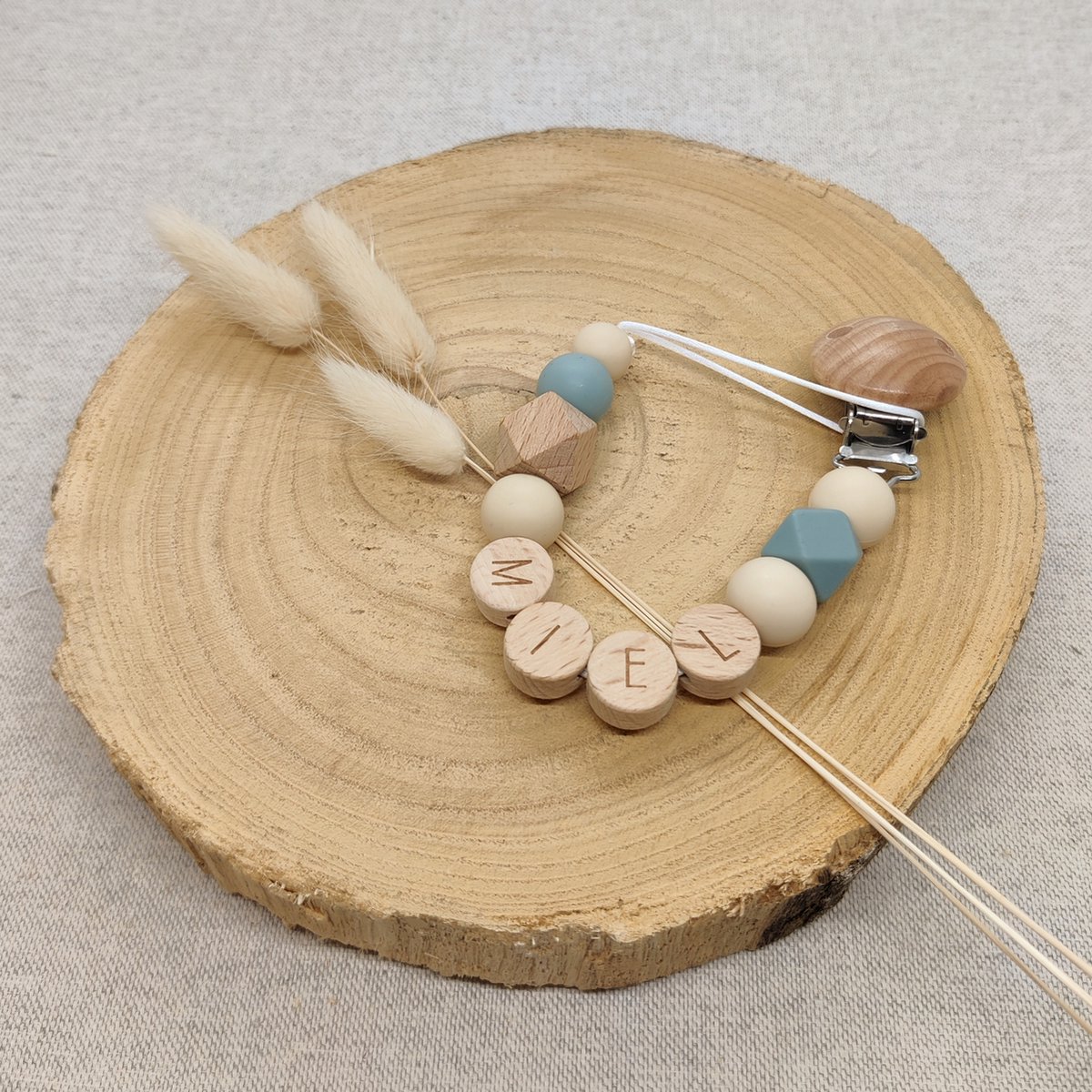 Goedkoopste Li'loco - Speenkoord / Tutkoord met naam - Gepersonaliseerd cadeau - Miel