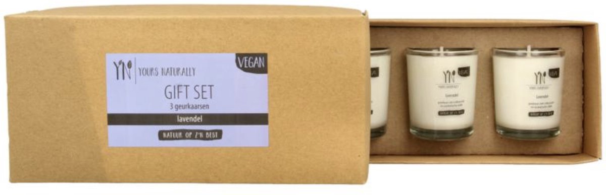 Yours Naturally Giftset votive geurkaarsen lavendel - Trendy