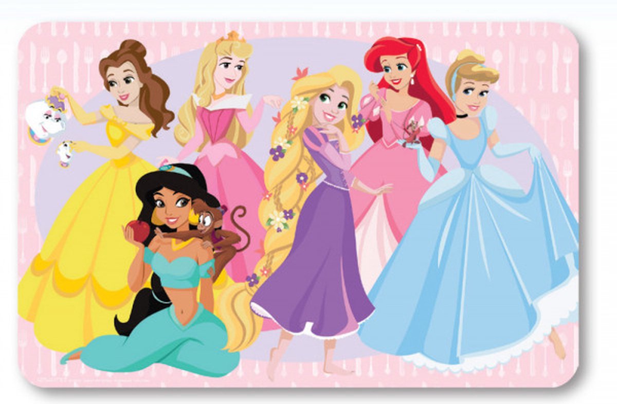 Disney prinses onderleggers/placemats - 2 stuks - kunststof 43*28cm