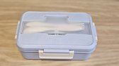 Lunch box - Lunch Box - Boîte à pain - Lunch box - Tambour - Boîte - Couverts - Blé - Sans BPA - Bio - Bento - Durable - Blauw