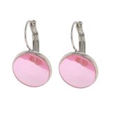 Behave Oorbellen - oorhangers - met roze steen - 2.5 cm