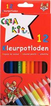 Creakit Kleurpotloden Junior - Potloden tekenen - Potloden kinderen - Potloden Set - 18,8 Cm - Hout - 12 Stuks - Meerkleurig