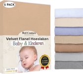 Bed Couture Velvet Flanel Baby Kinder Hoeslaken - 100% Katoen Extra zacht en Warm - Ledikant - 60x120 Cm - Goud Beige