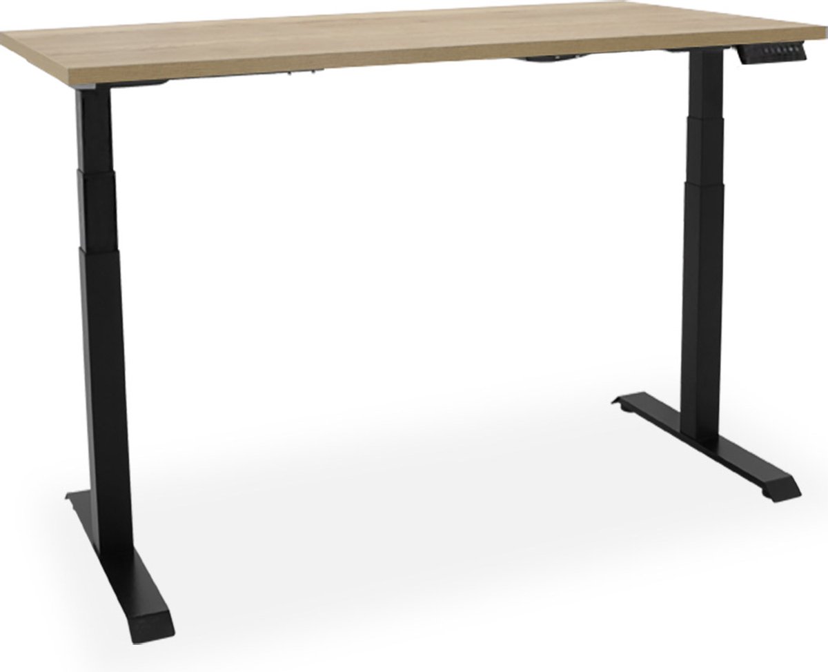 Officetopper Essential elektrisch zit-sta bureau - 120x80cm - halifax/zwart