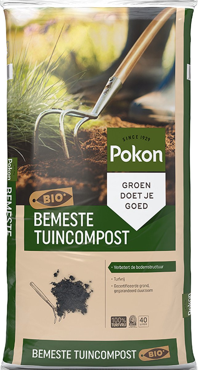 Pokon bemeste tuincompost Bio 40L