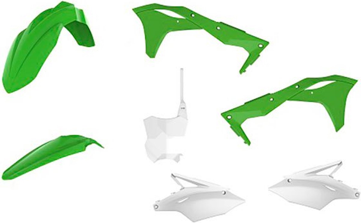 Polisport Off Road Mx Kawasaki Kx250f 17-20 Oem 19 90807 Plastic Set Groen,Wit