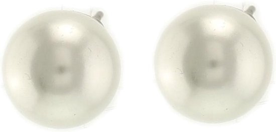 Behave Boucles d'oreilles femme perles clous d'oreilles nacre 1cm