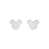 Disney 4-DIS027 Mickey Mouse Oorbellen - Mickey Oorknopjes - Disney Sieraden - 6,8x8mm - Staal - Hypoallergeen - Zilverkleurig