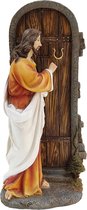 BRUBAKER Jezus Christus klopt aan de deur - 30 cm kerstdecoratie met handbeschilderde figuur van polyhars - avondmaalscène kerstfiguur - tafeldecoratie